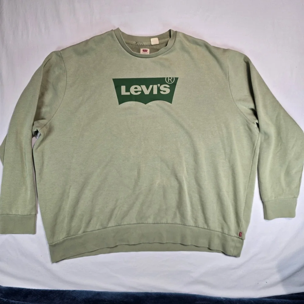 Levis Mens 3XL Sage Green Batwing Logo Crewneck Sweatshirt‎ 38796-0052
